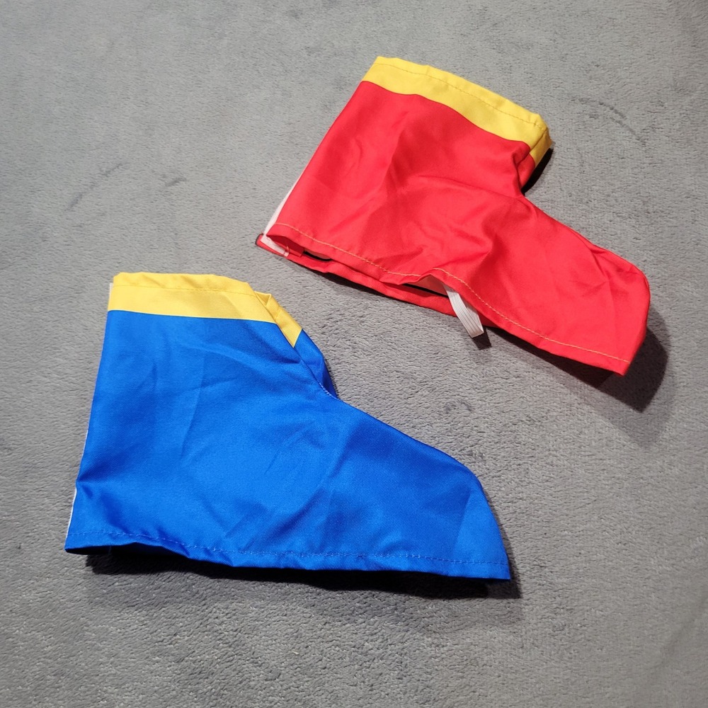 Superhero Costume‎ Boot Covers Kids OS Red Blue Mismatched Dress Up 9in